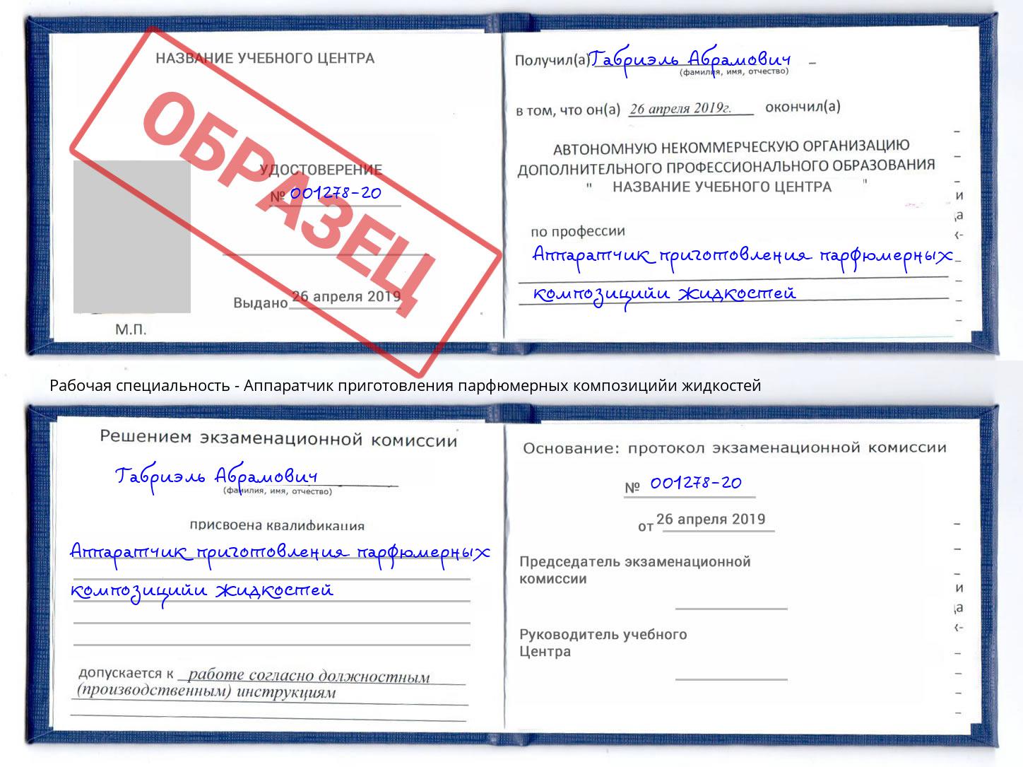 Аппаратчик приготовления парфюмерных композицийи жидкостей Темрюк