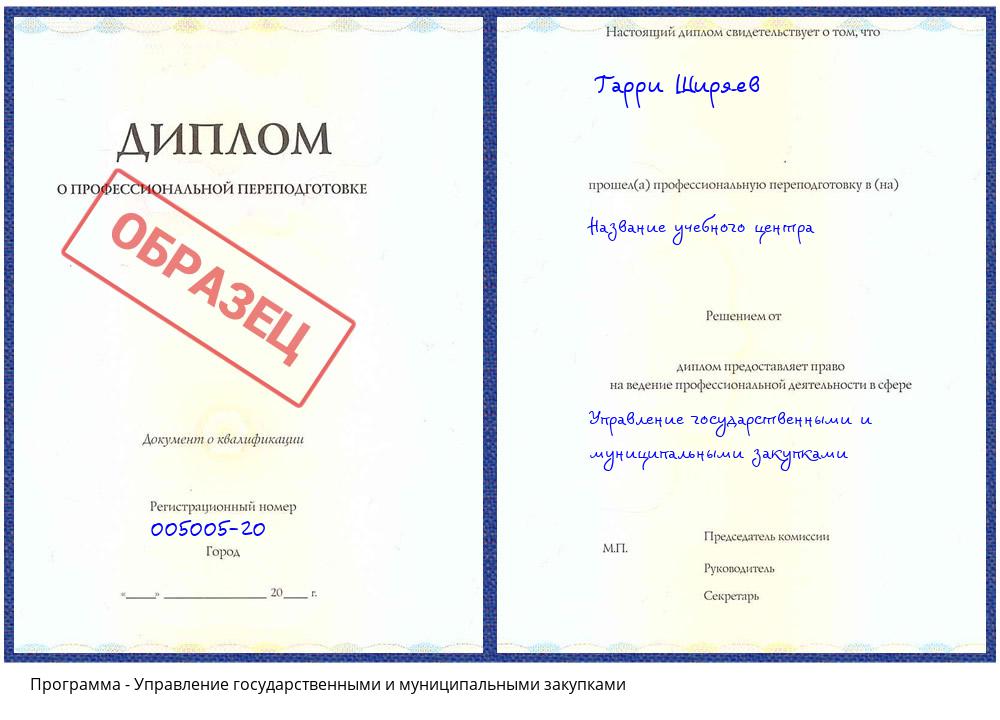 Управление государственными и муниципальными закупками Темрюк