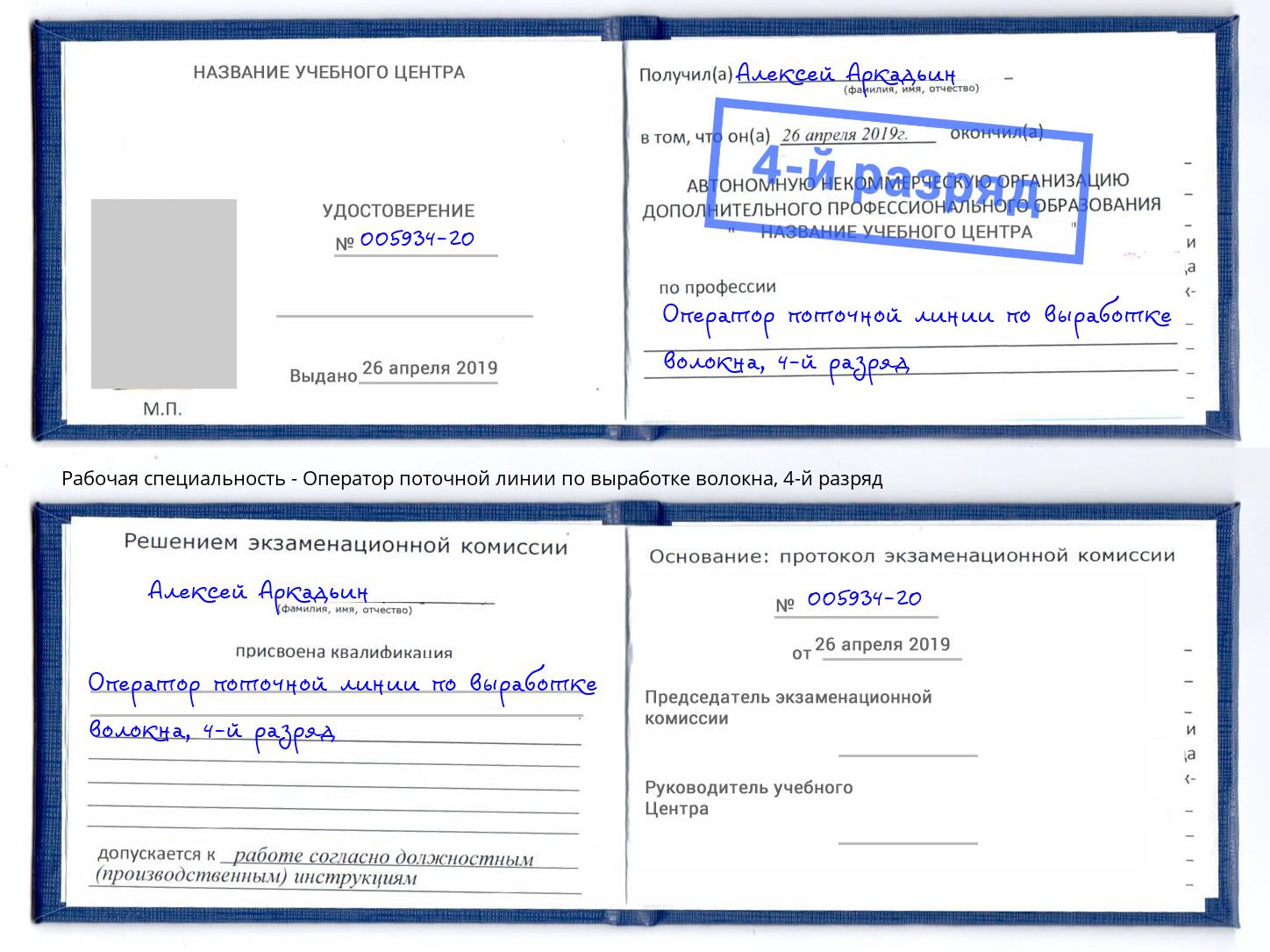 корочка 4-й разряд Оператор поточной линии по выработке волокна Темрюк